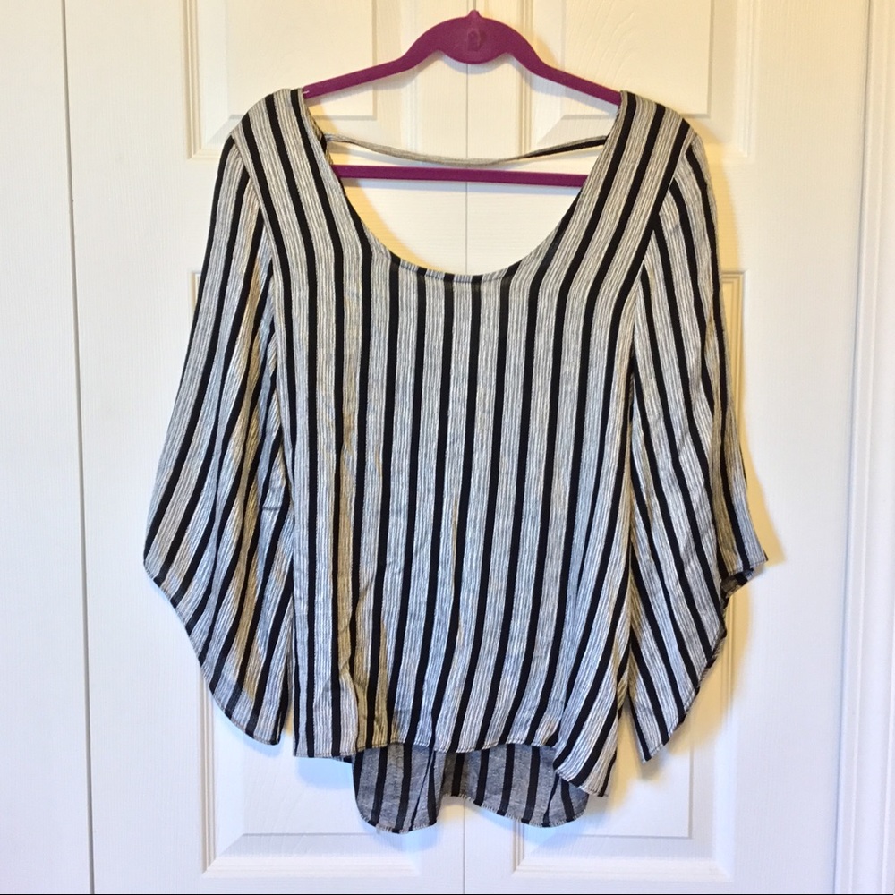 Anthropologie DREW Striped Bow Back Top Small - Picture 2 of 8
